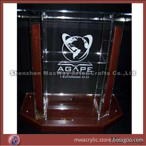Traditional Solemn Wooden Acrylic Meeting Lectern Pulpit
